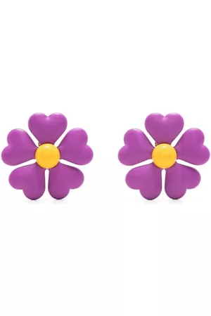 Moschino Women Earrings - Leather flower clip-on earrings