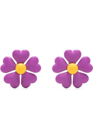 Moschino Leather flower clip-on earrings