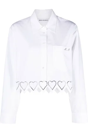 Mach & Mach Crystal-embellished cropped shirt