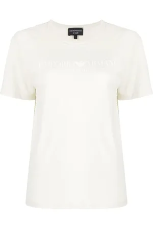 Emporio Armani Logo-print linen-blend T-shirt