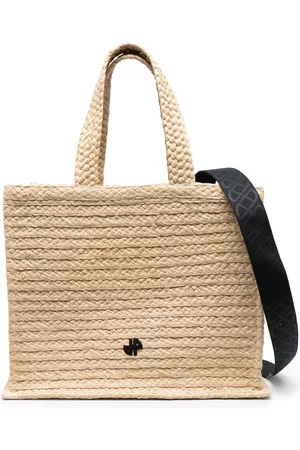 Patou JP raffia tote bag