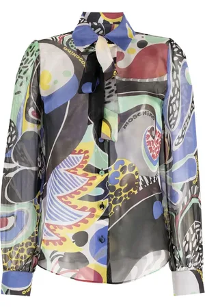 Moschino Abstract-pattern pussybow blouse