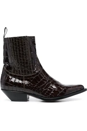 SONORA Patent crocodile-embossed boots