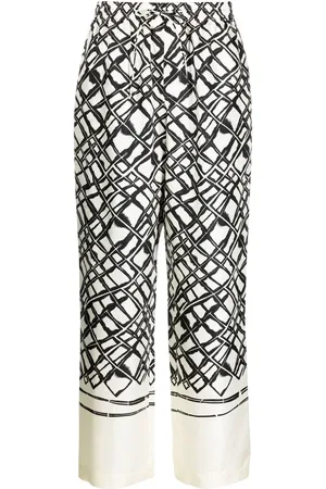 Rohe Diamond-print silk wide trousers