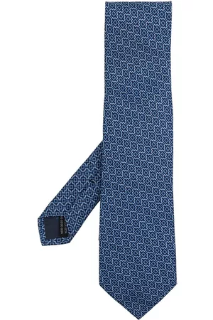 Salvatore Ferragamo Men Bow Ties - Geometric-pattern print tie
