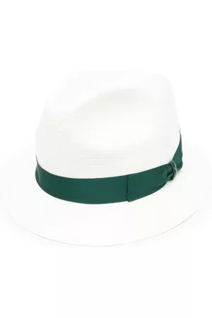 Borsalino Men Hats - Ribbon-detail straw fedora hat