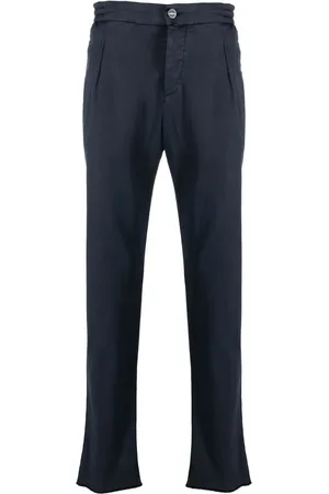 Kiton Logo-patch straight-leg trousers
