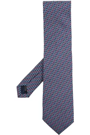 Salvatore Ferragamo Men Bow Ties - Gancini-print silk tie