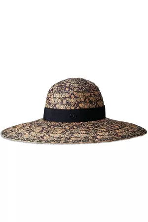 Le Mont St Michel Floral-print straw sun hat