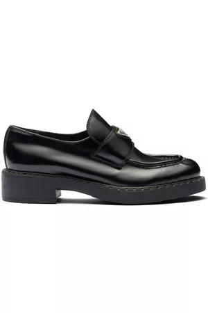 Prada Chocolate brushed leather loafers
