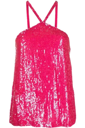 P.A.R.O.S.H. Blush sequin-embellished halter top