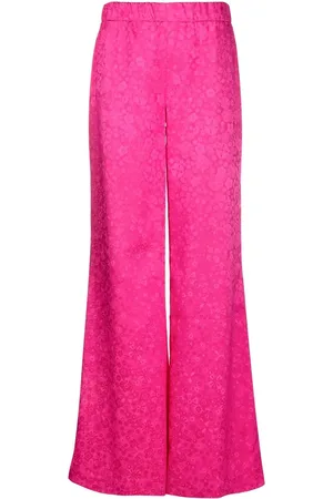 P.A.R.O.S.H. Floral-jacquard wide-leg trousers