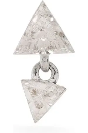 Maria Tash 18kt white gold Triangle diamond drop earring