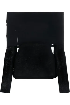 Burberry Ribbed-knit off-shoulder top