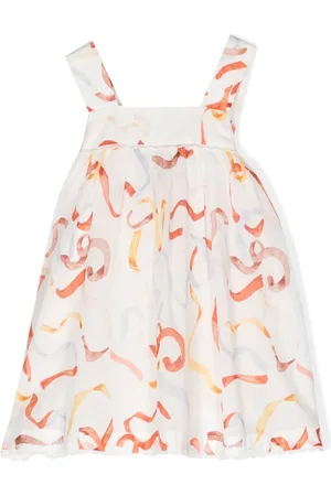 Chloé Ribbon-print empire-line dress