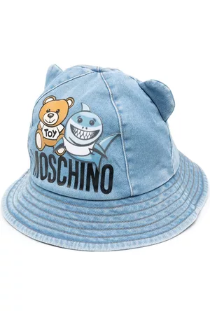 Moschino Kids Hats - Shark-teddy denim bucket hat