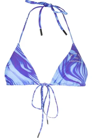 Karl Lagerfeld Abstract-print string bikini top