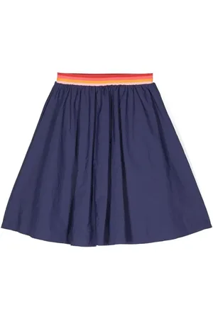 Kenzo Animal-print stripe-waist skirt