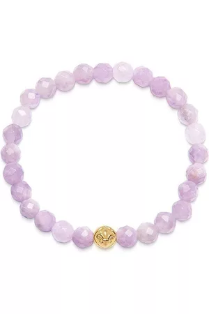 Nialaya Women Bracelets & Bangles - Logo-bead amethyst stone bracelet