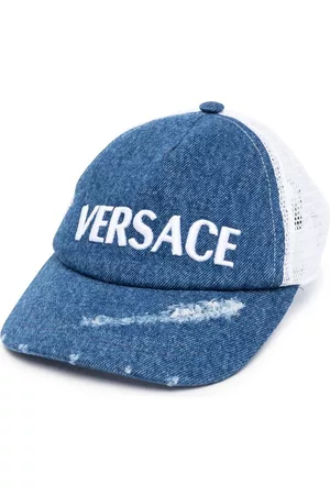 VERSACE Boys Caps - Distressed denim baseball cap