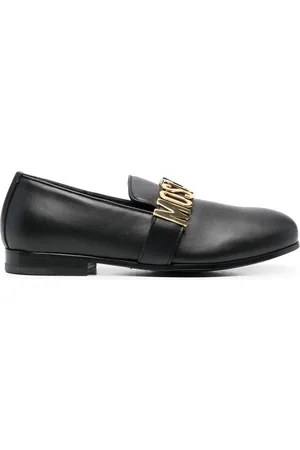 Moschino Logo-plaque leather loafers