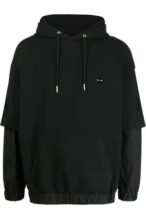 SONGZIO Layered-effect logo-patch hoodie