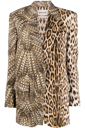 Roberto Cavalli Animal print single-breasted blazer