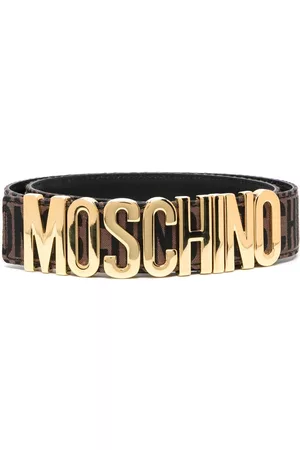 Moschino Logo-lettering leather belt