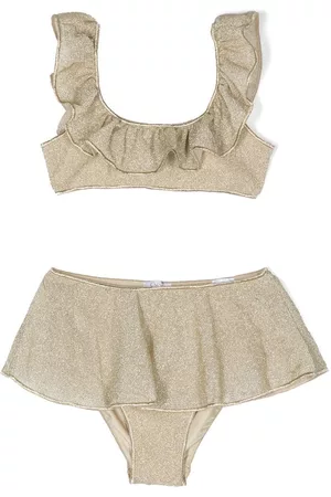 Oseree Metallic high-waisted bikini set