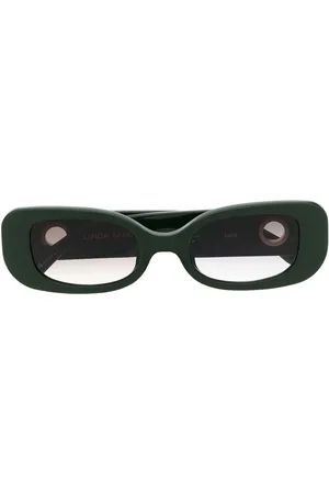 Linda Farrow Logo-plaque square-frame sunglasses