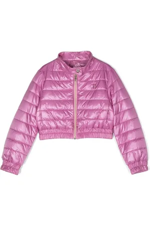 HERNO Metallic cropped padded jacket