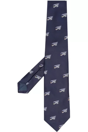 Ralph Lauren Men Bow Ties - Airplane-motif embroidered silk tie