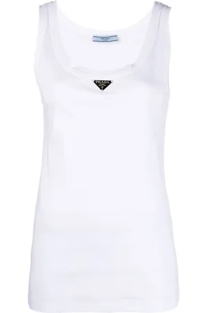 Prada Ribbed-knit jersey tank top