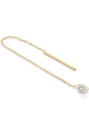 Monica Vinader 14kt yellow Threader diamond earring