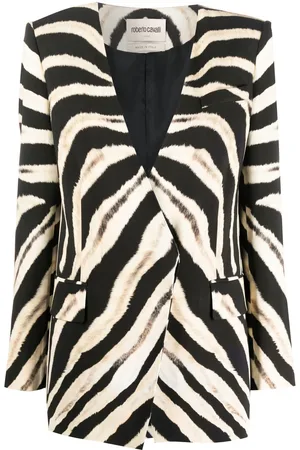 Roberto Cavalli V-neck animal-print jacket