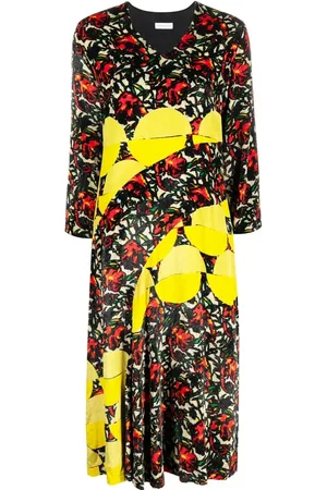 DRIES VAN NOTEN 2000s abstract-print midi dress