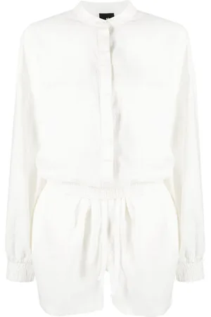 THOM KROM Shirt-style linen playsuit