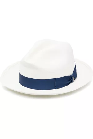 Borsalino Men Hats - Panama ribbon-detail fedora hat