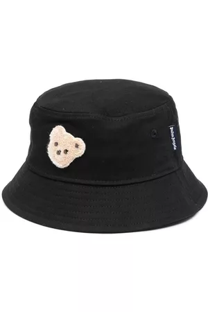 Palm Angels Boys Hats - Bear-appliqué cotton bucket hat