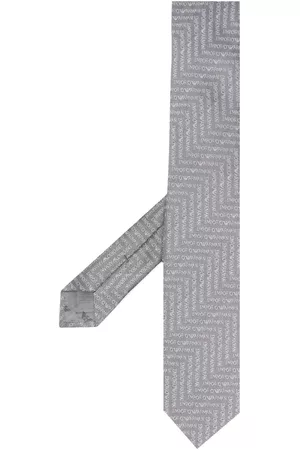 Emporio Armani Logo-jacquard silk scarf