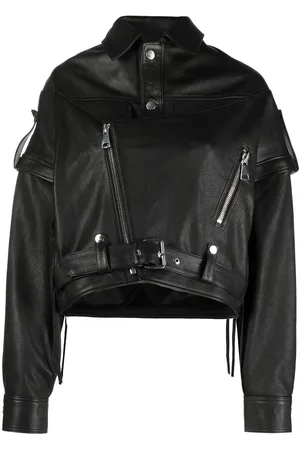 Manokhi Detachable-sleeve leather jacket