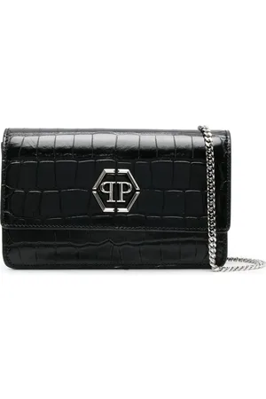 Philipp Plein Superheroin crocodile-embossed clutch bag
