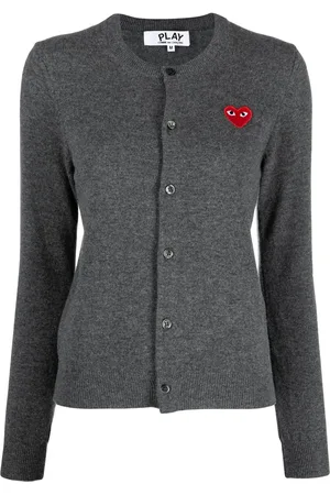 Comme des Garçons Heart-patch button-front cardigan