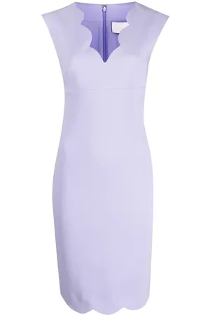 GENNY Scallop-edge midi dress