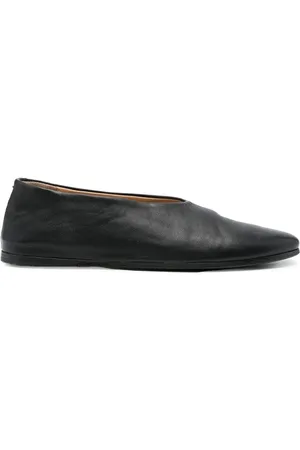 MARSÈLL Round-toe leather ballerina flats