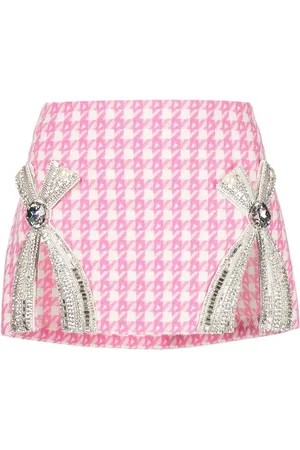 AREA Crystal-embellished bow detail miniskirt