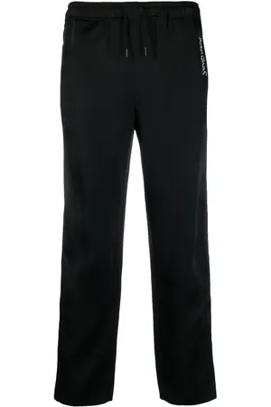 Saint Laurent Embroidered-logo striped track pants