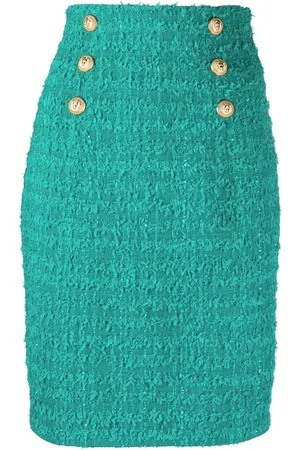 Balmain Tweed double-breasted pencil skirt