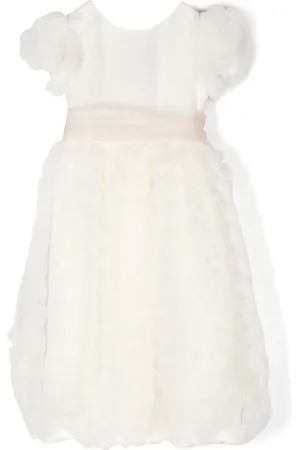 LA STUPENDERIA Floral-appliqué silk dress
