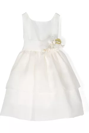 LA STUPENDERIA Floral-appliqué silk dress